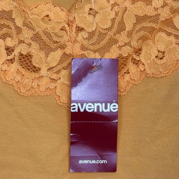 Vintage Avenue Women Y2K Lace Trim Cami Size 14/16 Orange Preppy Ribbed Knit 90S - Picture 5 of 7
